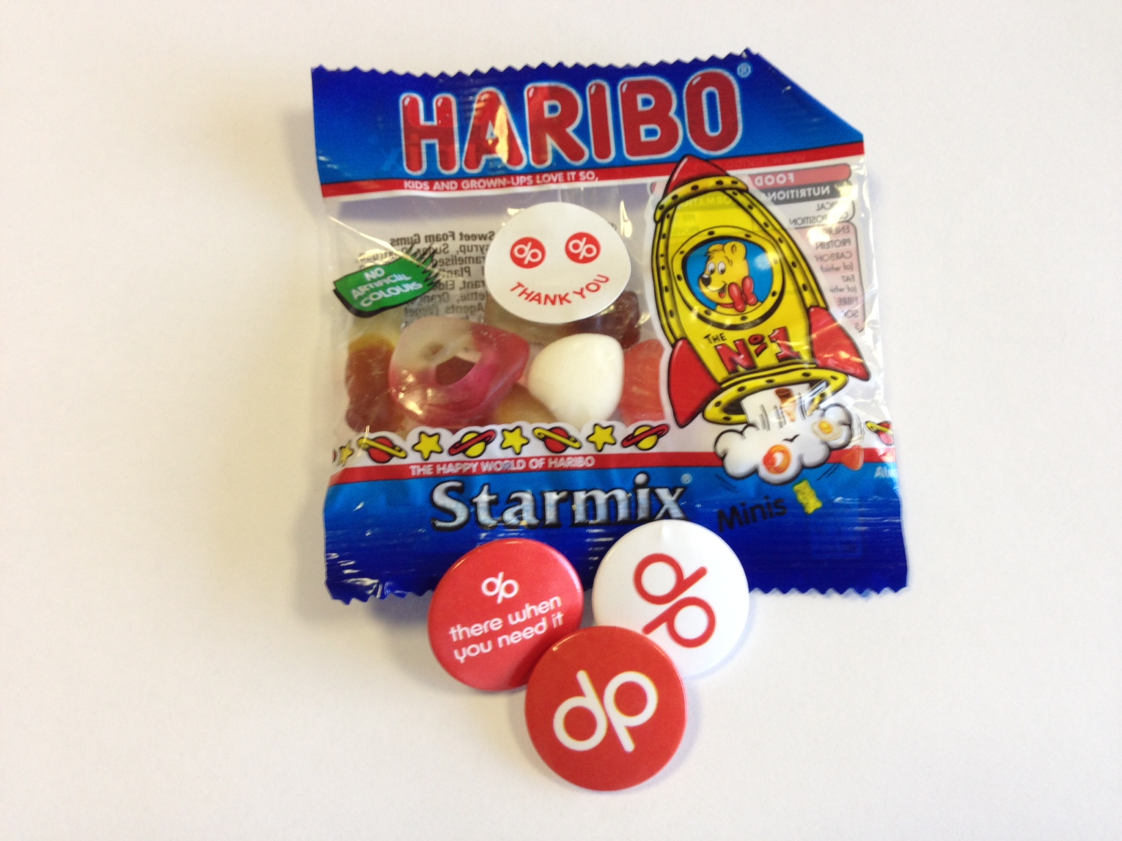 Haribo sweets, stickers and badges - digital printing