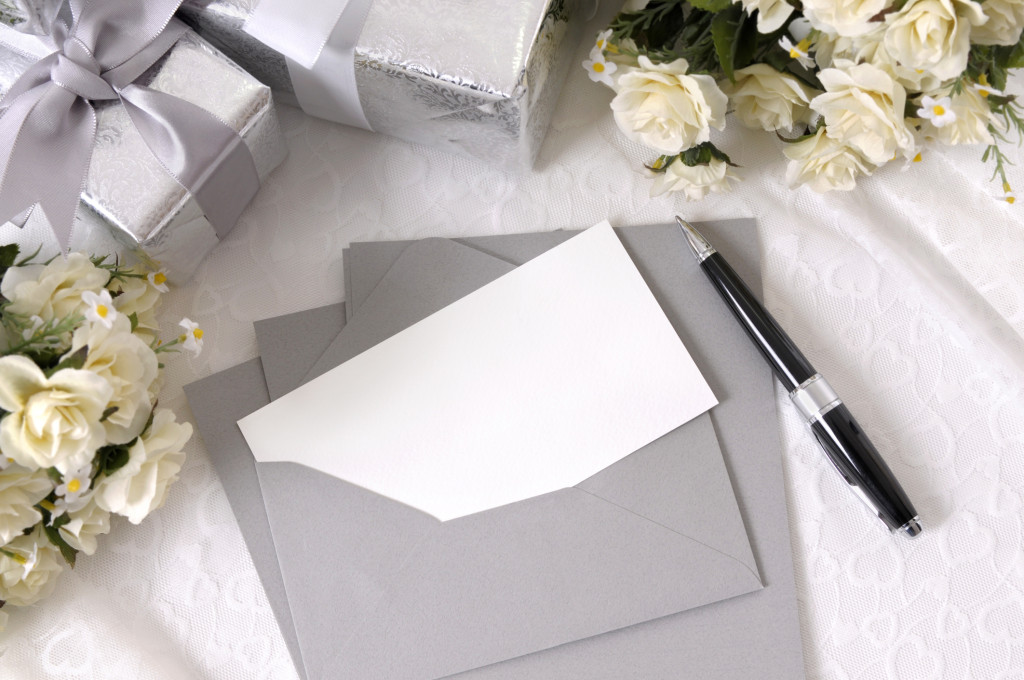 Wedding gifts with writing paper